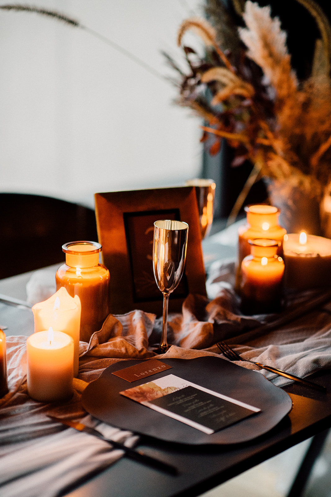elopement candles table dolomites